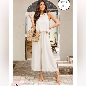 Cream jumpsuit